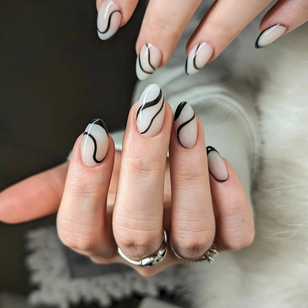 Captivating Cat-Eye Nail Designs to Try in 2024 π» 32 Negative Space cat eye nails