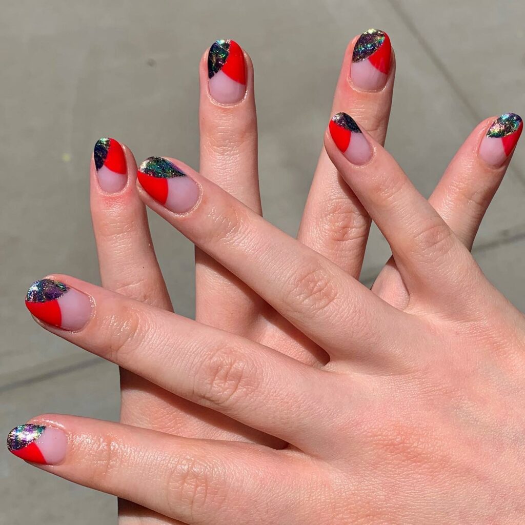 Explore 40 Red French Tip Nail Designs for 2024 24 Negative Space red french nails