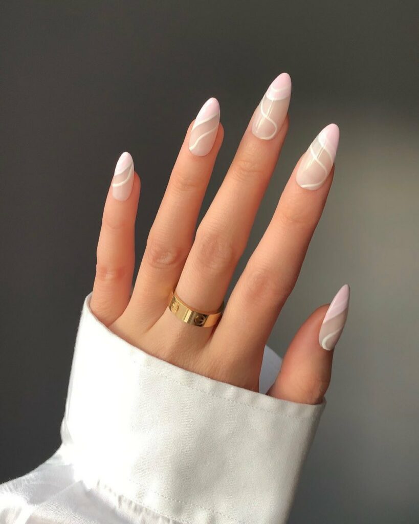 Try in 2024: 39 Latest Short Almond Nail Designs 21 Negative Space short almond nail