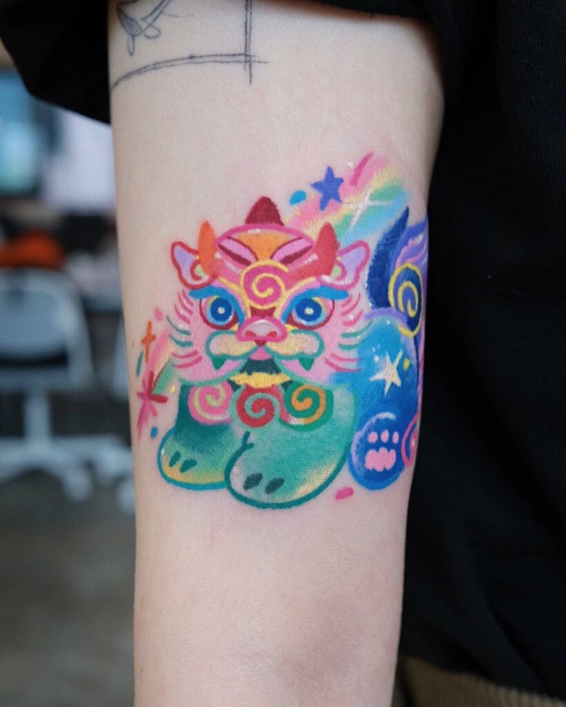 11+ Traditional Foo Dog Tattoo Ideas That Will Blow Your Mind! 27 Neo-Traditional Foo Dog Tattoo Designs