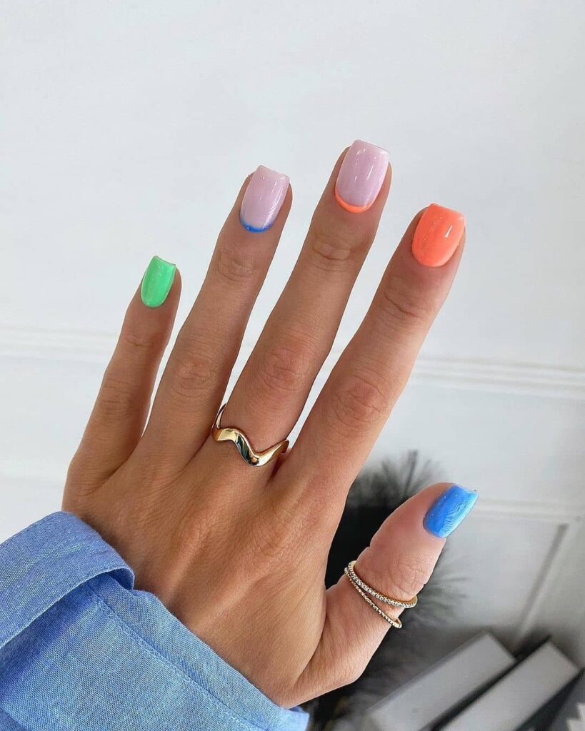 Trendy Half-Moon Nail Designs to Try in 2024 🌙 10 Neon Dreams