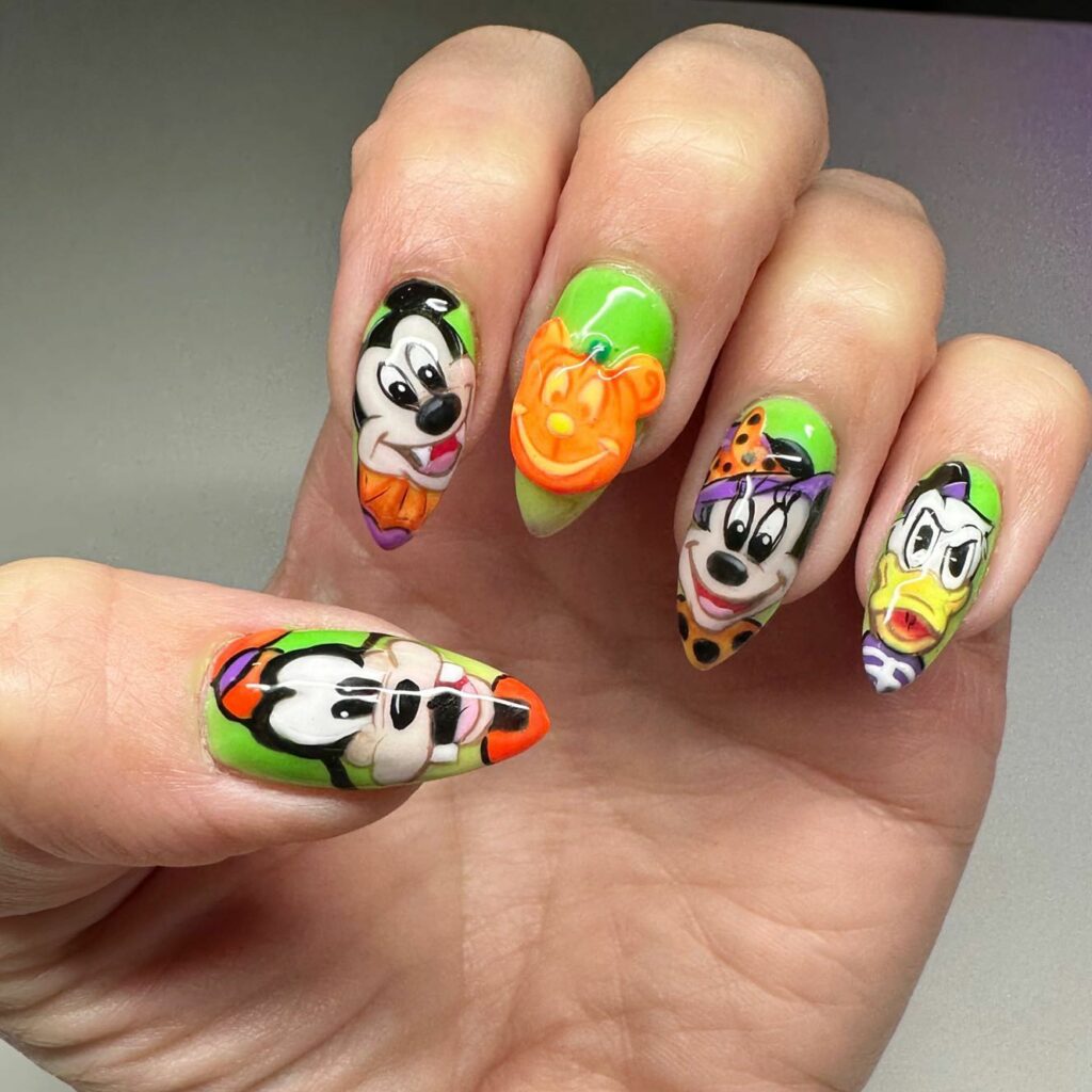 Add Whimsy with 35 Mickey Mouse Nail Designs in 2024 26 Neon Mickey Mouse Nails for the Bold