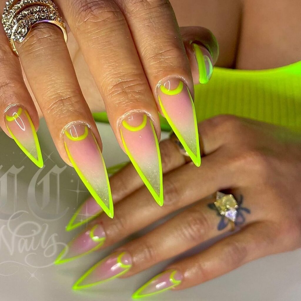 20 Latest Yellow Ombre Nail Ideas To Try In 2024! 24 Neon Stiletto Nails