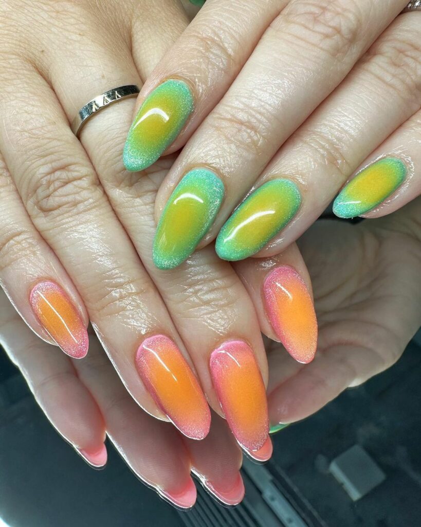 Feel Elegant with 20 Blush Nail Designs for 2024 26 Neon blush nail