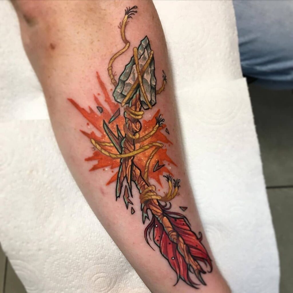 15+ Best Broken Arrow Tattoo Ideas To Inspire You! 17 Neotraditional Broken Arrow Tattoo