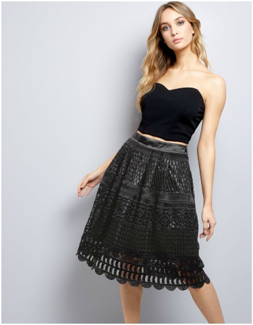 New Look black premium cut out lace midi skirt £34.99 New Look black cut out lace midi skirt