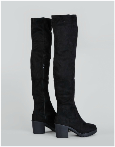 New Look black suedette over the knee chunky boots £44.99 New Look black suedette over the knee chunky boots