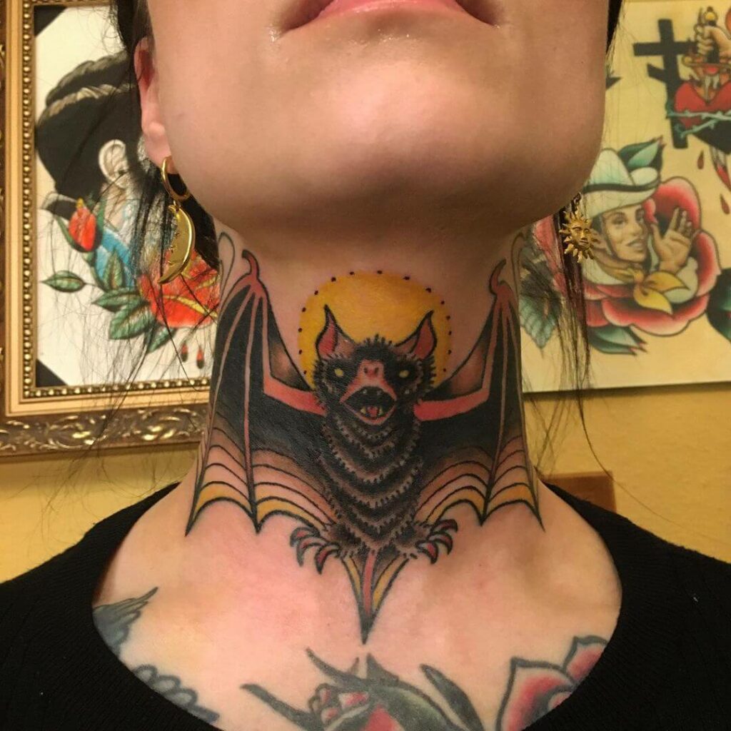 11+ Bat Skeleton Tattoo Ideas That Will Blow Your Mind! 13 New Traditional On Neck