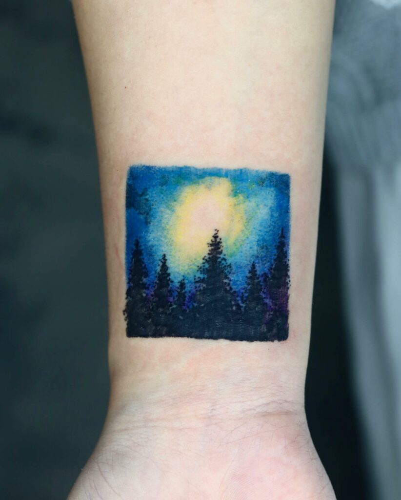 11+ Simple Black Tattoo Cover-up Ideas That Will Blow Your Mind! 19 Night Sky Cover-Up Tattoo Ink