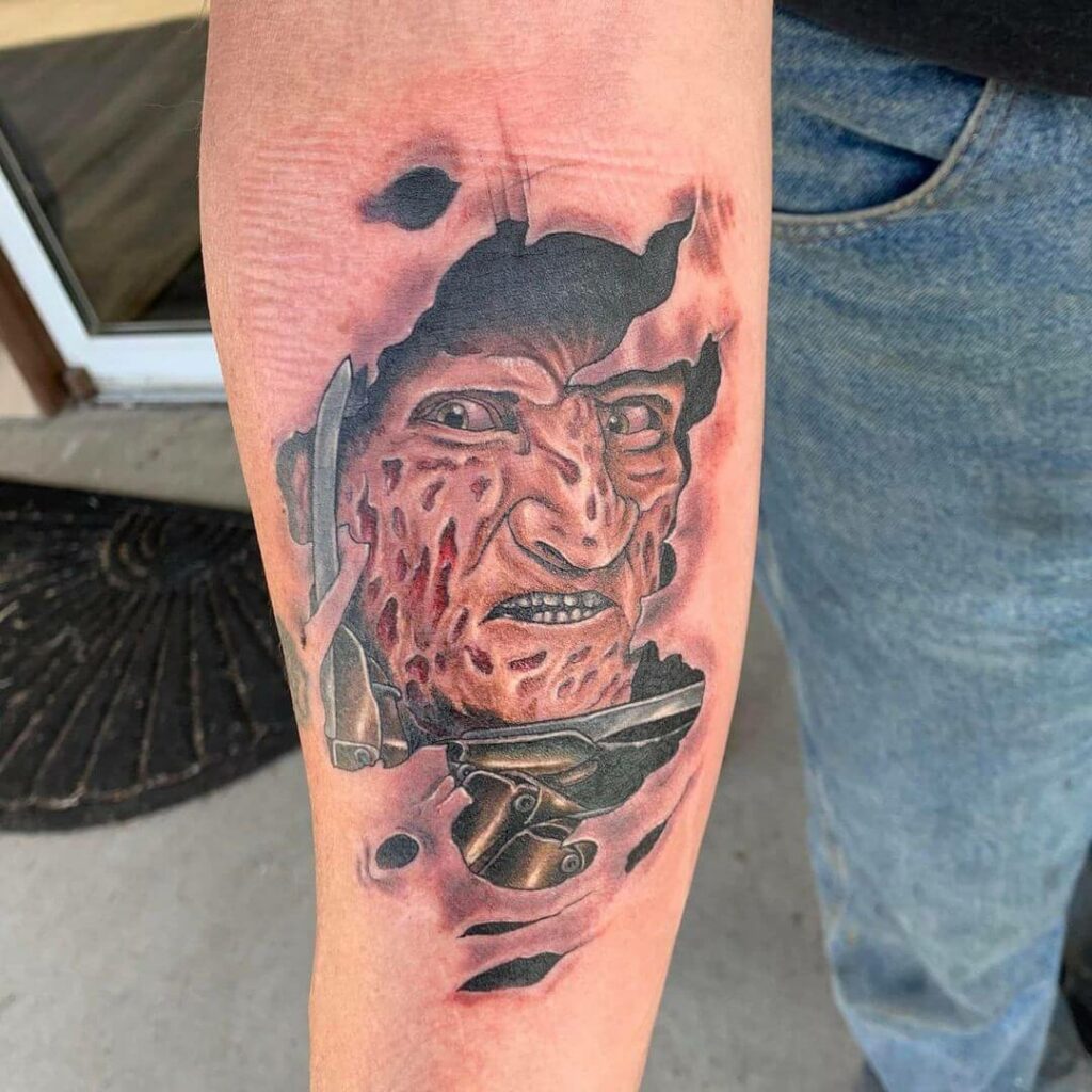 11+ Nightmare On Elm Street Tattoo Ideas That Will Blow Your Mind! 20 Nightmare On Elm Street Portrait Tattoo