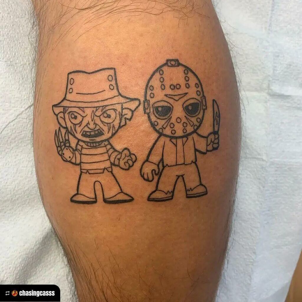 11+ Nightmare On Elm Street Tattoo Ideas That Will Blow Your Mind! 19 Nightmare On Elm Street With Friday The 13th Tattoo
