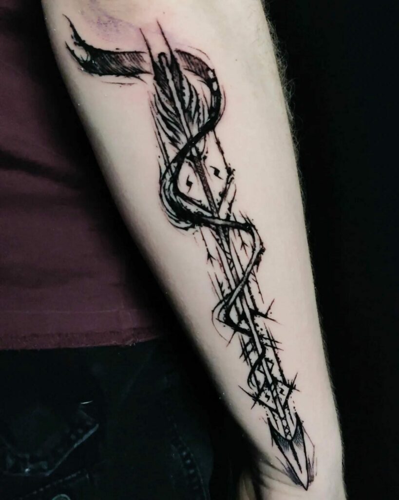 10+ Arrow Tattoos For Men That Will Blow Your Mind! 18 Nordic Arrow Tattoo