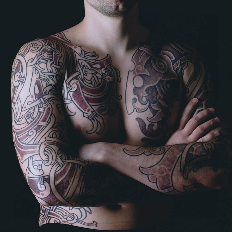 13+ Chest Tattoo Men Ideas To Inspire You! 15 Nordic Chest Tattoo