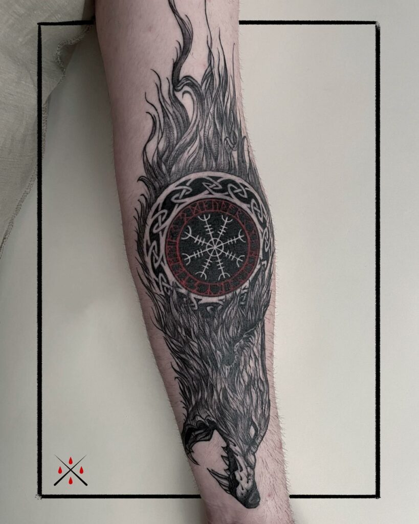 11+ Simple Tribal Wolf Tattoo Ideas That Will Blow Your Mind! 17 Nordic Wild Wolf Forearm Tattoo