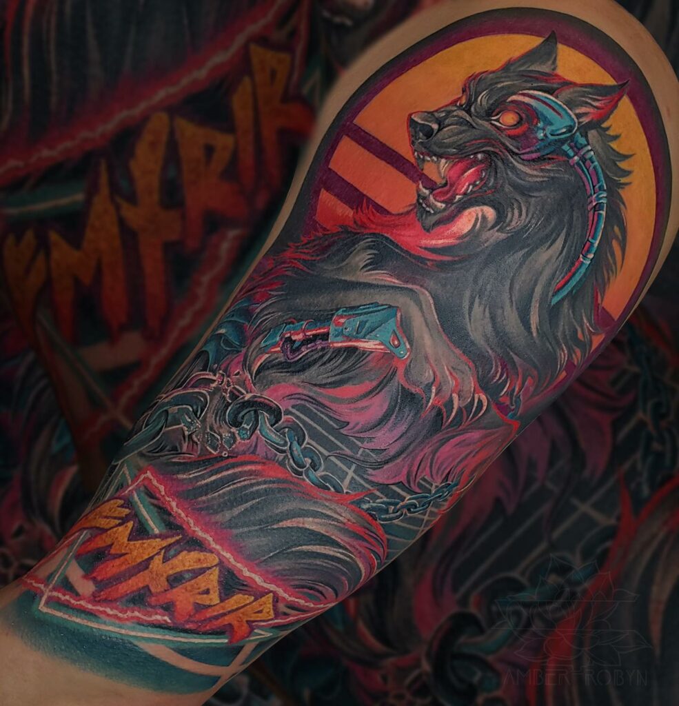 11+ Fenrir Wolf Tattoo Ideas That Will Blow Your Mind! 11 Norse Mythology Wolf Fenrir Video Game Style Tattoo