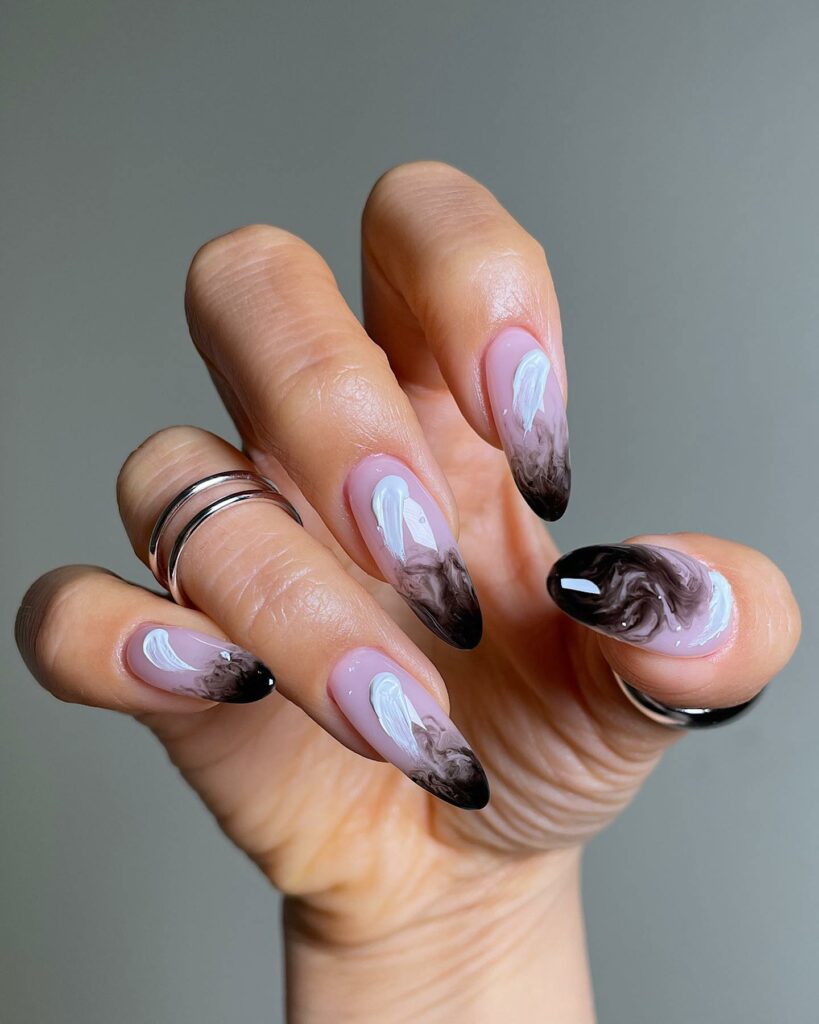 44 Latest Black Ombré Nail Designs To Try In 2024! 34 Nude Black Ombré Nails