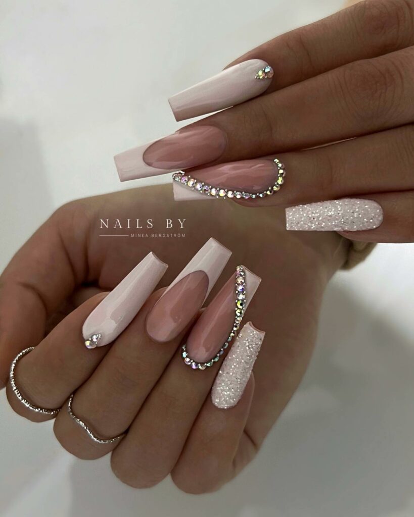 Celebrate with 30 Nude Christmas Nail Ideas in 2024 34 Nude Christmas Nails with a Festive Sparkle