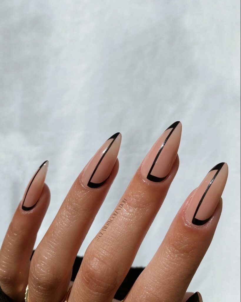 50 Latest Stiletto Nail Ideas To Try 2024! 33 Abstract Nude Stiletto Nails