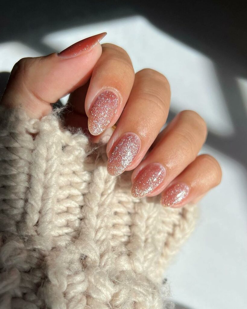 25 LATEST VELVET NAIL DESIGNS TO TRY IN JANUARY 2024! 13 Glossy Nude Velvet Nails
