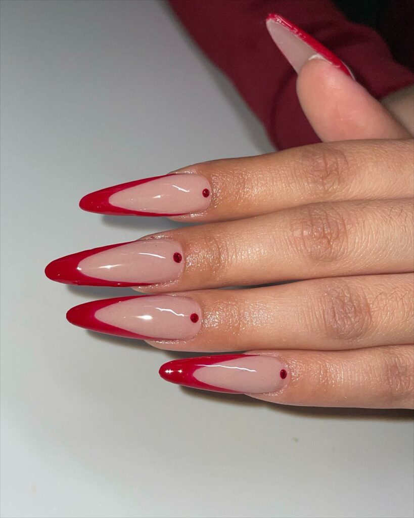 50 Latest Almond Shape Nail Ideas To Try In 2024! 56 Nude and Red Almond Nails