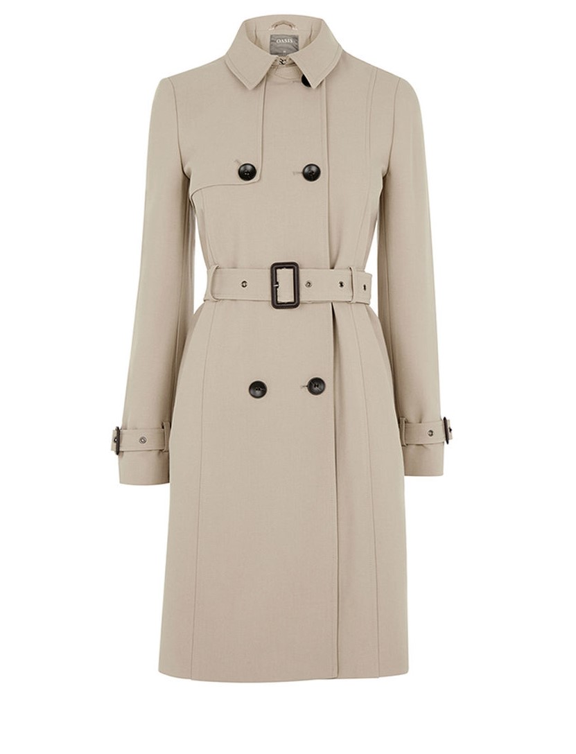 Oasis – BELTED TRENCH COAT – £85 Cream Trench Coat Belted