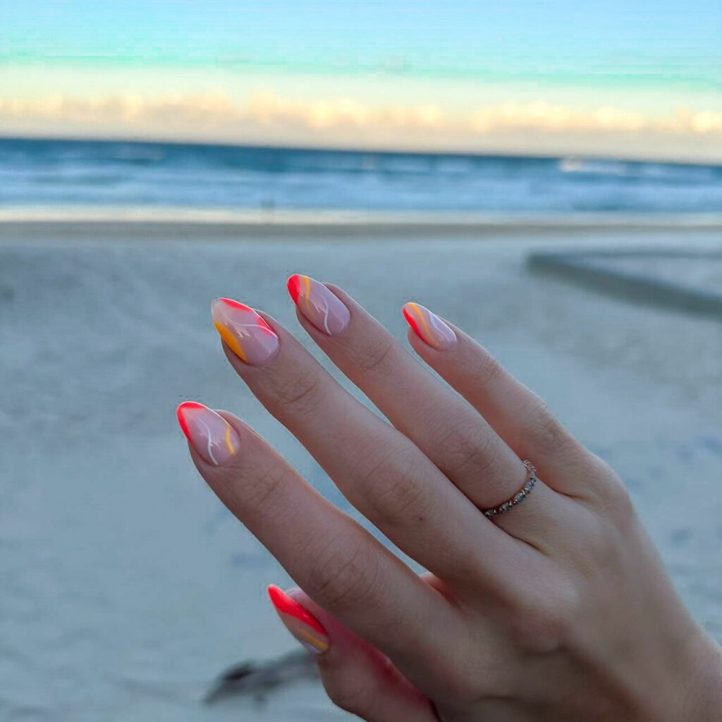40 Latest Orange Nail Designs to Try in 2024 44 Ocean Sunset