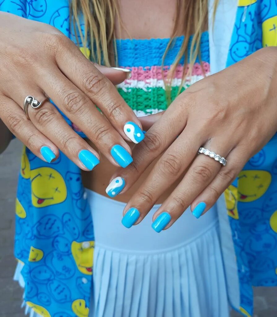 27 Latest Yin-Yang Nail Designs To Try In 2024! 20 Tranquil Ocean Yin Yang Nails