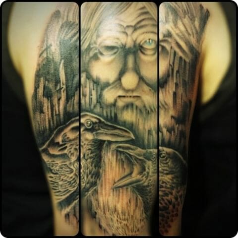 12+ Odins Ravens Tattoo Ideas To Inspire You! 14 Odins Ravens Tattoos