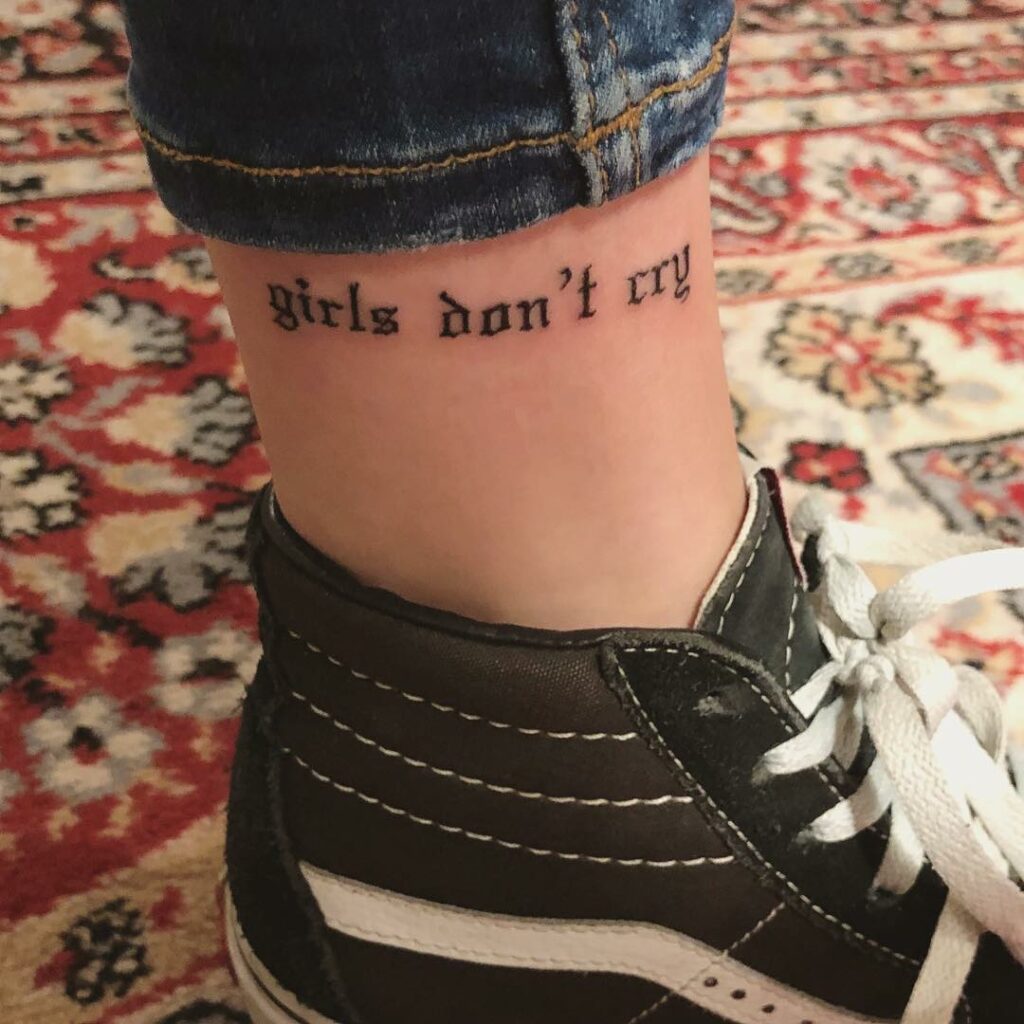 12+ Old English Font Tattoo Ideas To Inspire You! 14 Old English Font Ankle Tattoo For Women