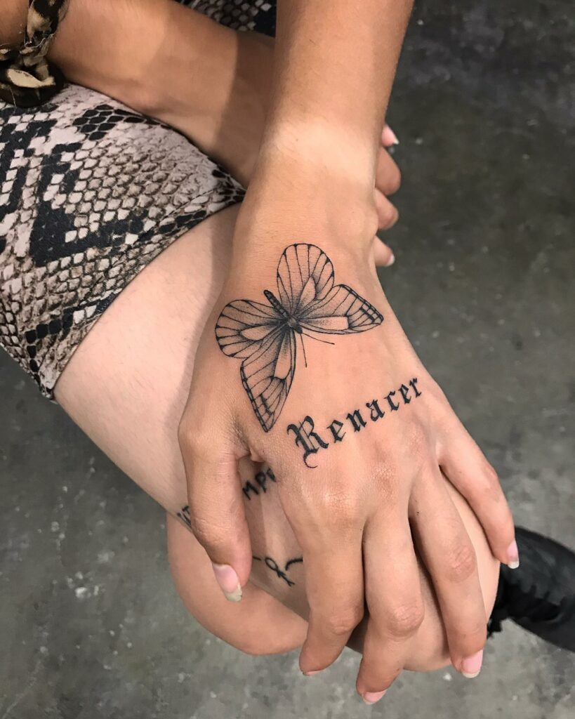 12+ Old English Font Tattoo Ideas To Inspire You! 11 Old English Font Tattoos With Butterfly