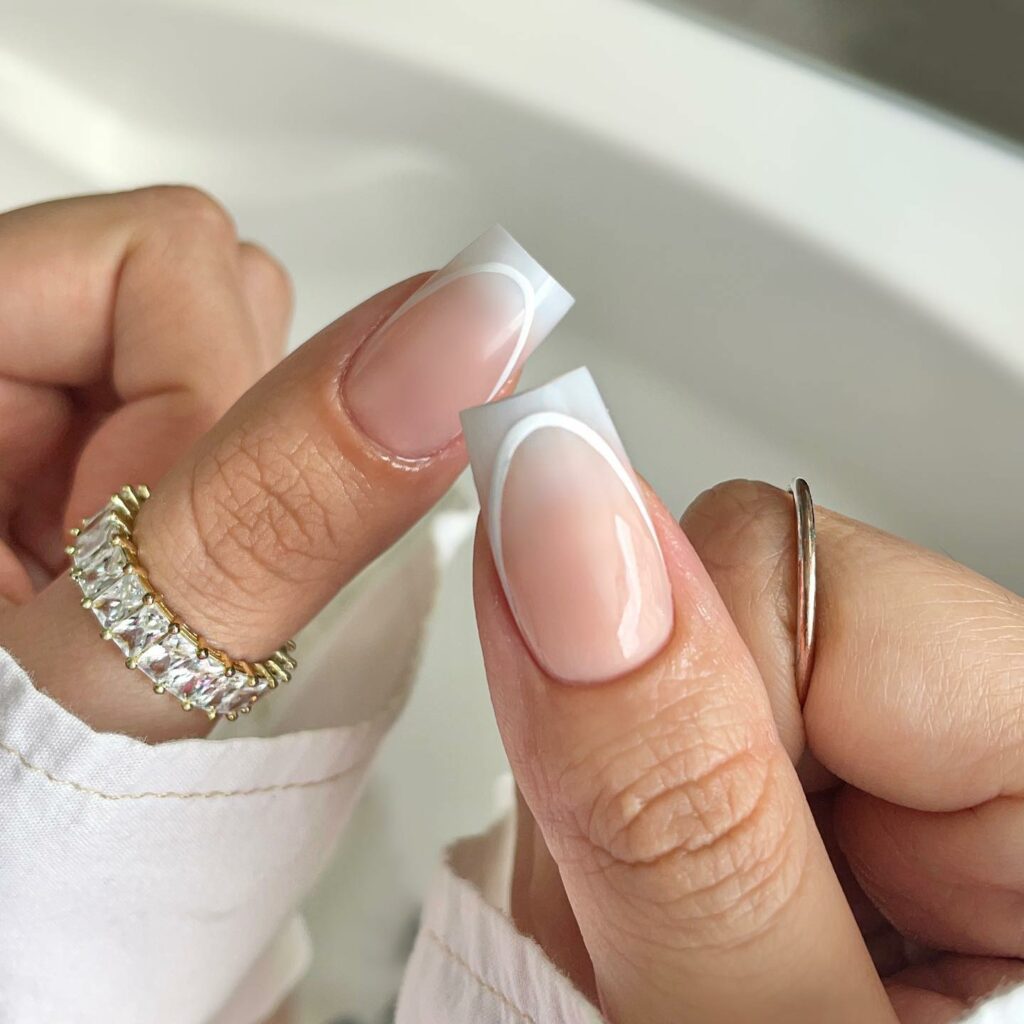 50 Latest Nude Nail Designs To Try In 2024 32 Ombre Nude to White Nails