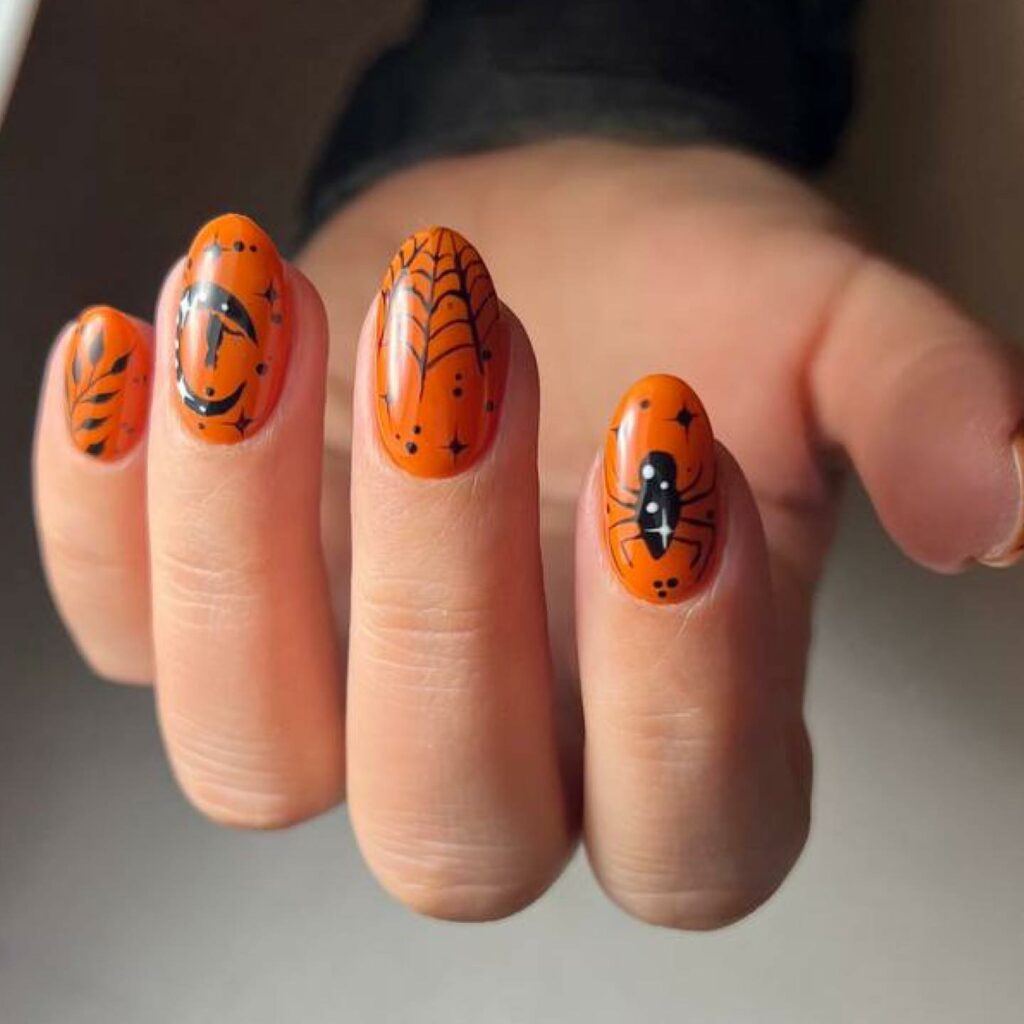 55 Latest Spider Web Nail Designs To Try In 2024! 41 Ombre spider web nails