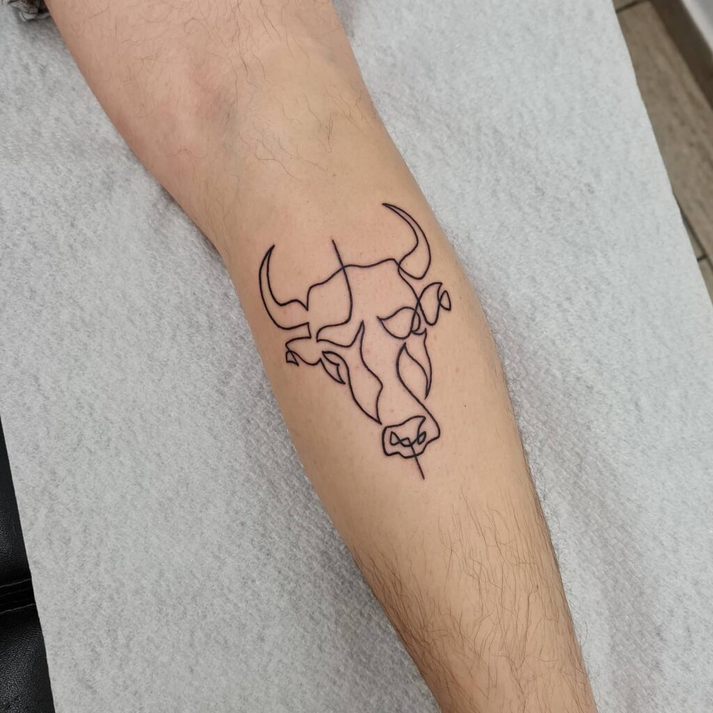 12+ Creative Taurus Tattoos Ideas To Inspire You! 15 One-Line Abstract Taurus Tattoo