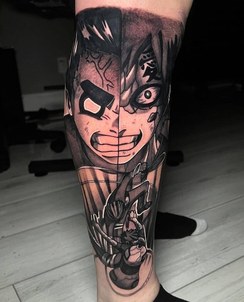 11+ Gaaras Tattoo Ideas That Will Blow Your Mind! 11 One-tailed Beast Form Gaara X Rock Lee Chunin Exams Tattoo