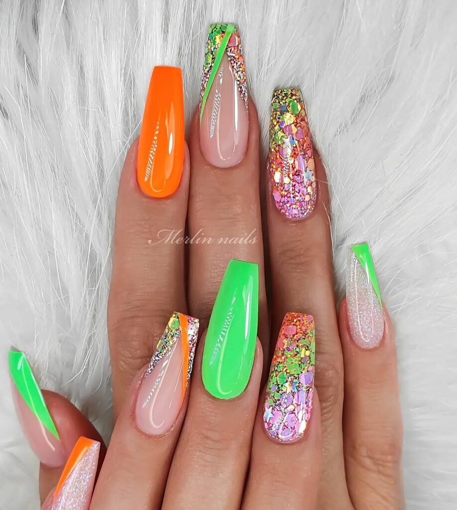 40 Latest Orange Nail Designs to Try in 2024 39 Orange Confetti