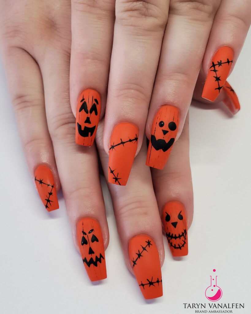 26 Latest Pumpkin Nail Designs To Try This Halloween 11 Orange Pumpkin Nails