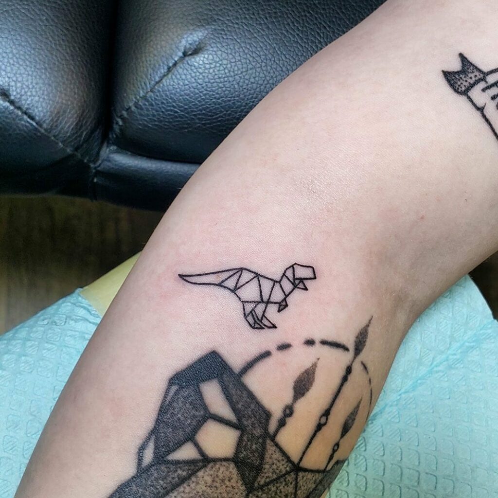 10+ Tiny Dinosaur Tattoo Ideas That Will Blow Your Mind 20 Origami Dinosaur tattoo