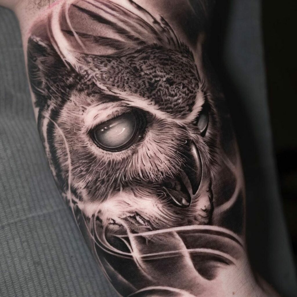 11+ Dark Age Tattoo Designs You Need To See! 11 Otherworldly Owl Design