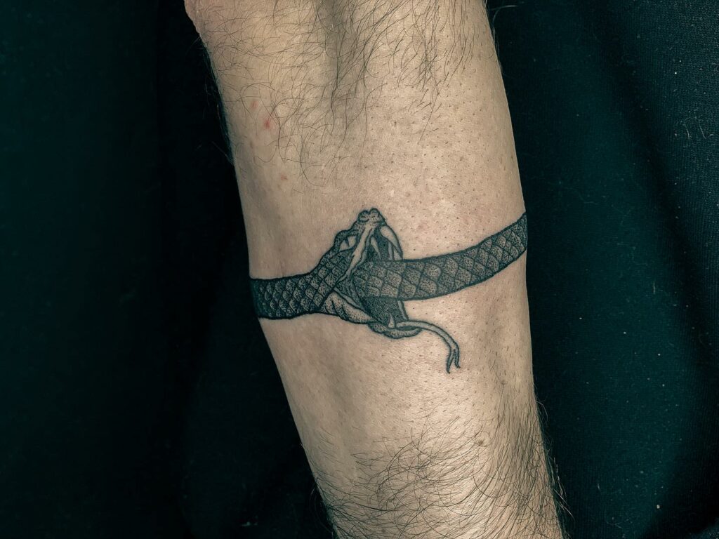 15+ Bracelet Tattoo For Men That Will Blow Your Mind! 20 Ouroboros Bracelet Tattoo