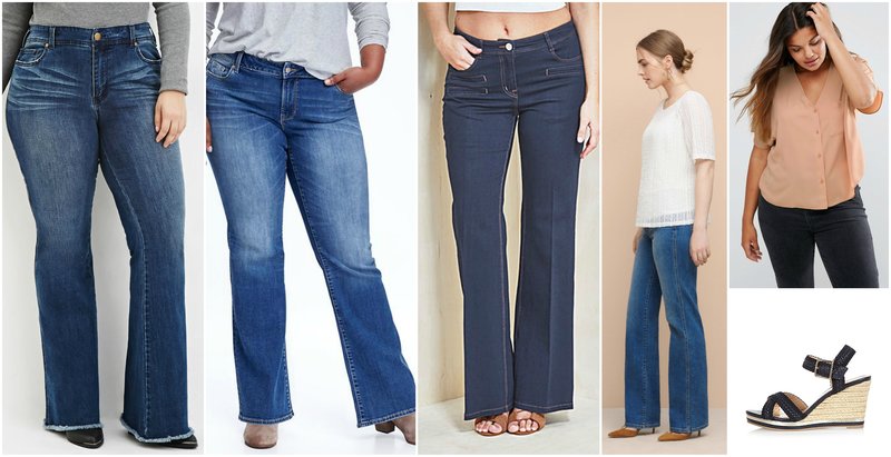The Best Jeans for Curvy Women - The Perfect Fit and Style Guide 32 Outfit Grid Flared Jeans Curvy Women