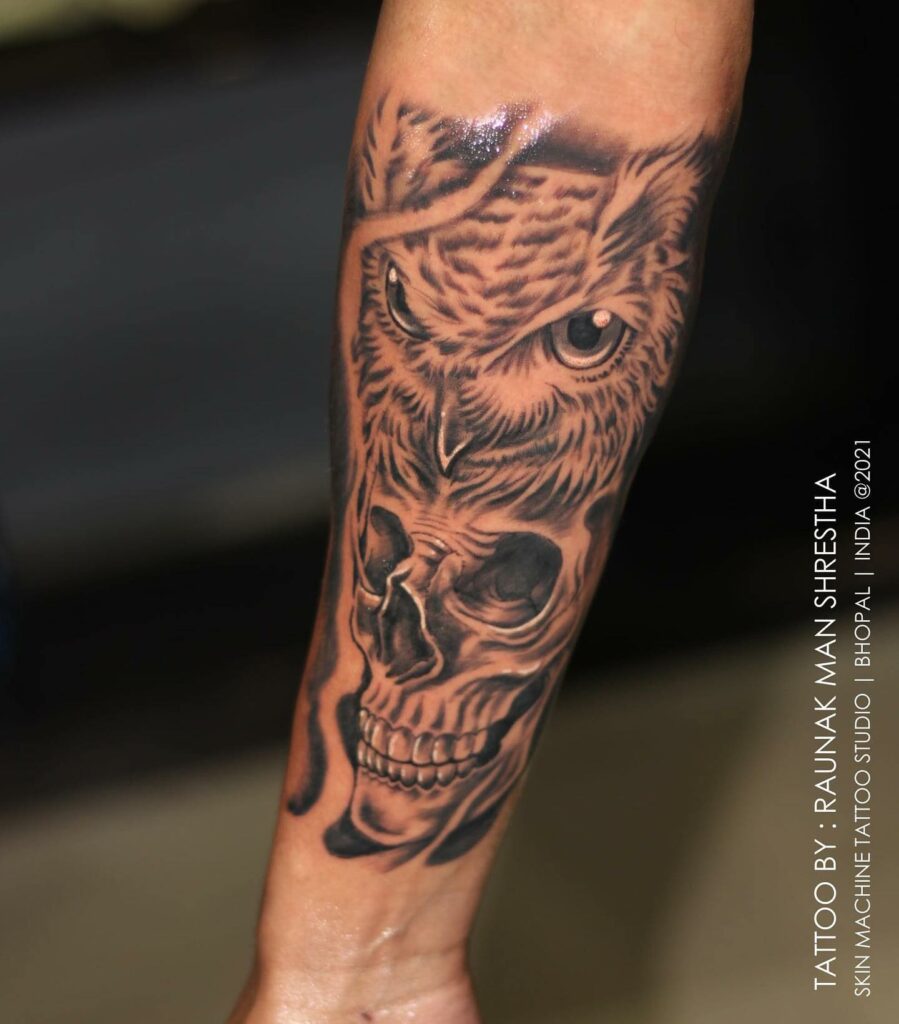 11+ Skeleton Tattoo Sleeve Ideas That Will Blow Your Mind! 16 Owl Skull Tattoo