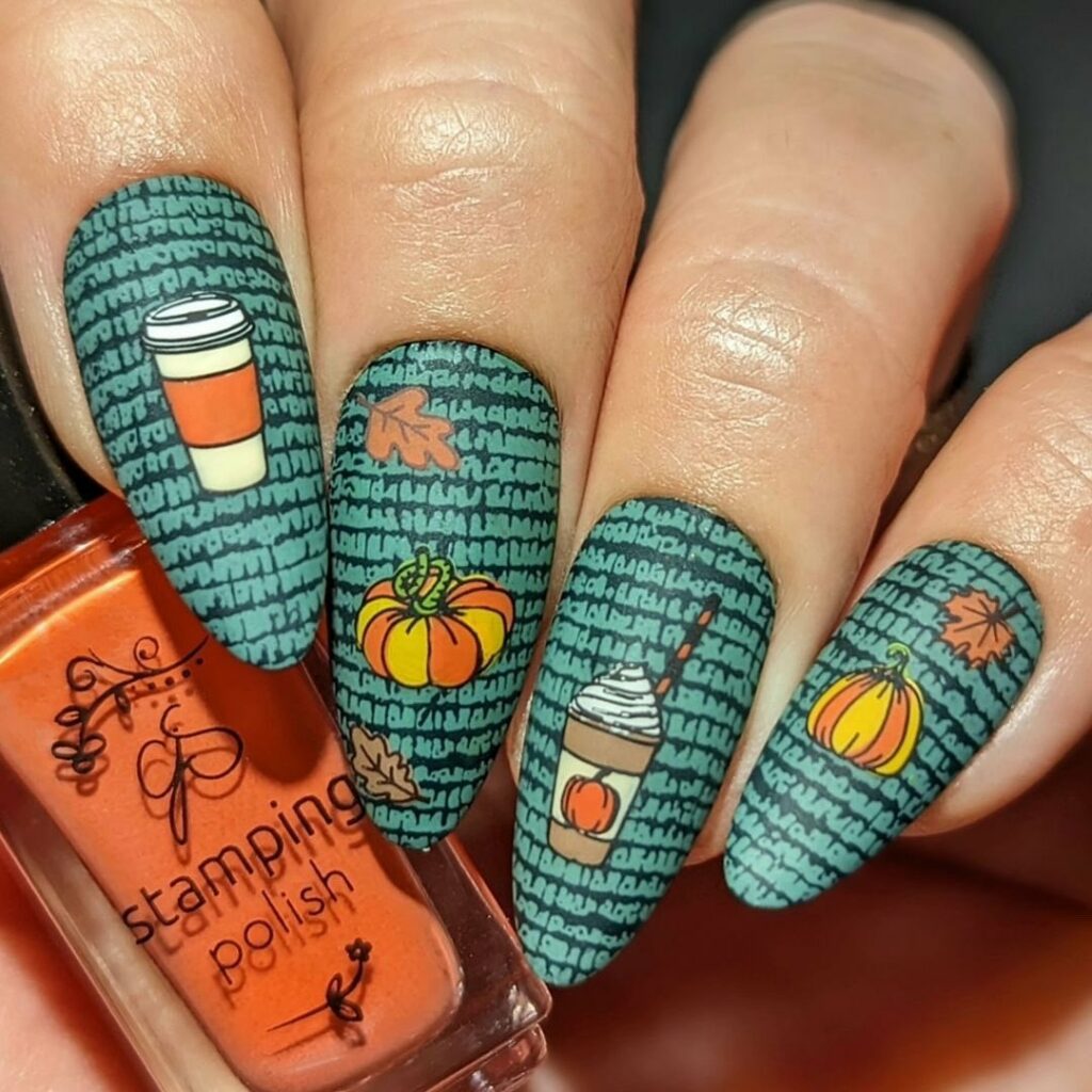 26 Latest Pumpkin Nail Designs To Try This Halloween 31 Palette Pumpkin Nails