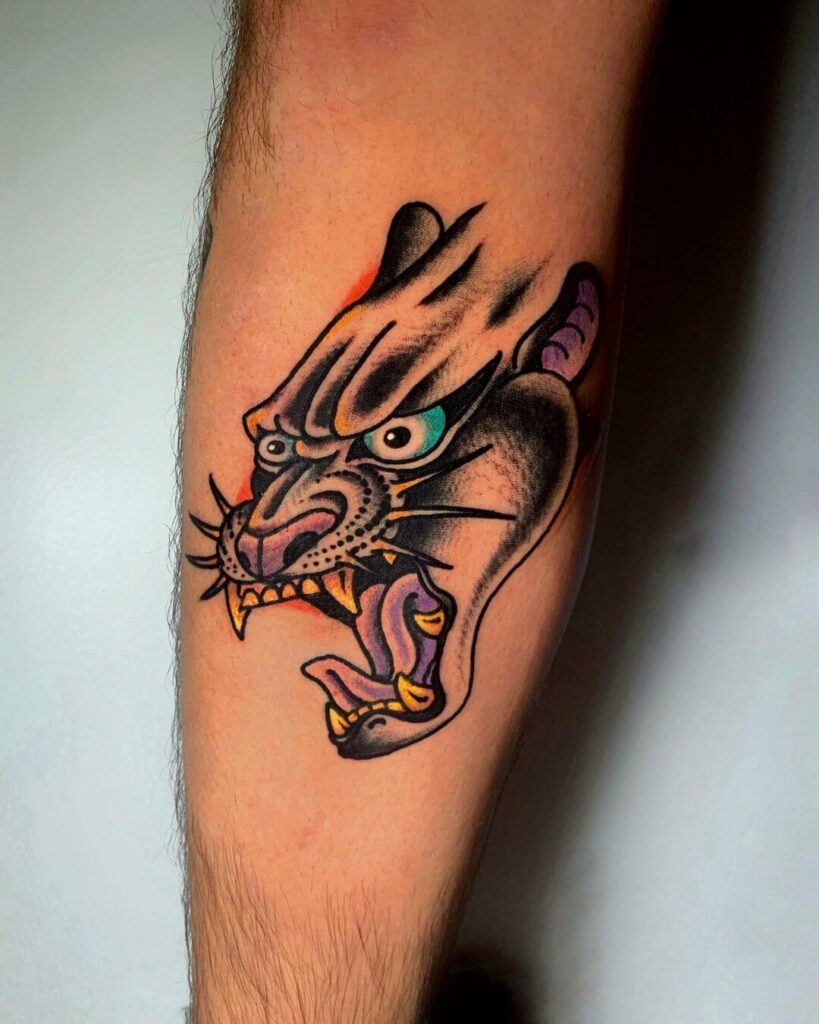 11+ Colorful Half Sleeve Tattoo Ideas That Will Blow Your Mind! 11 Panther Half Sleeve Tattoo Designs
