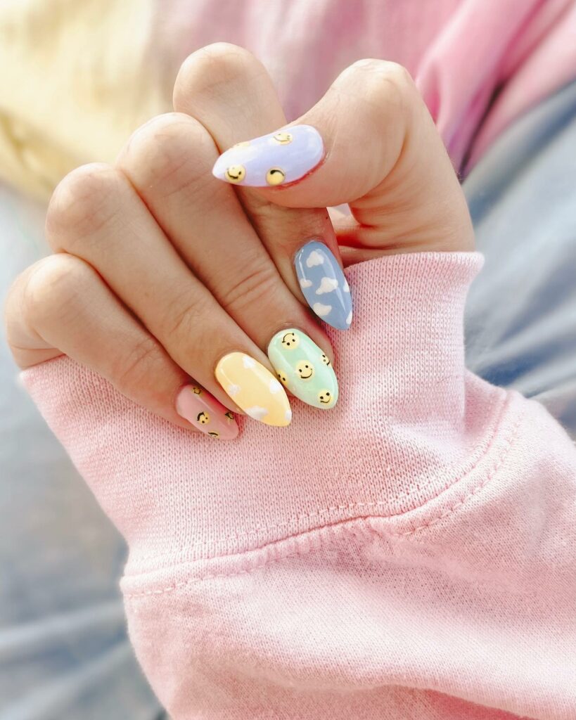 19 Latest Spring Nail Art Ideas To Try This Season 10 Pastel Smiley Face Nails
