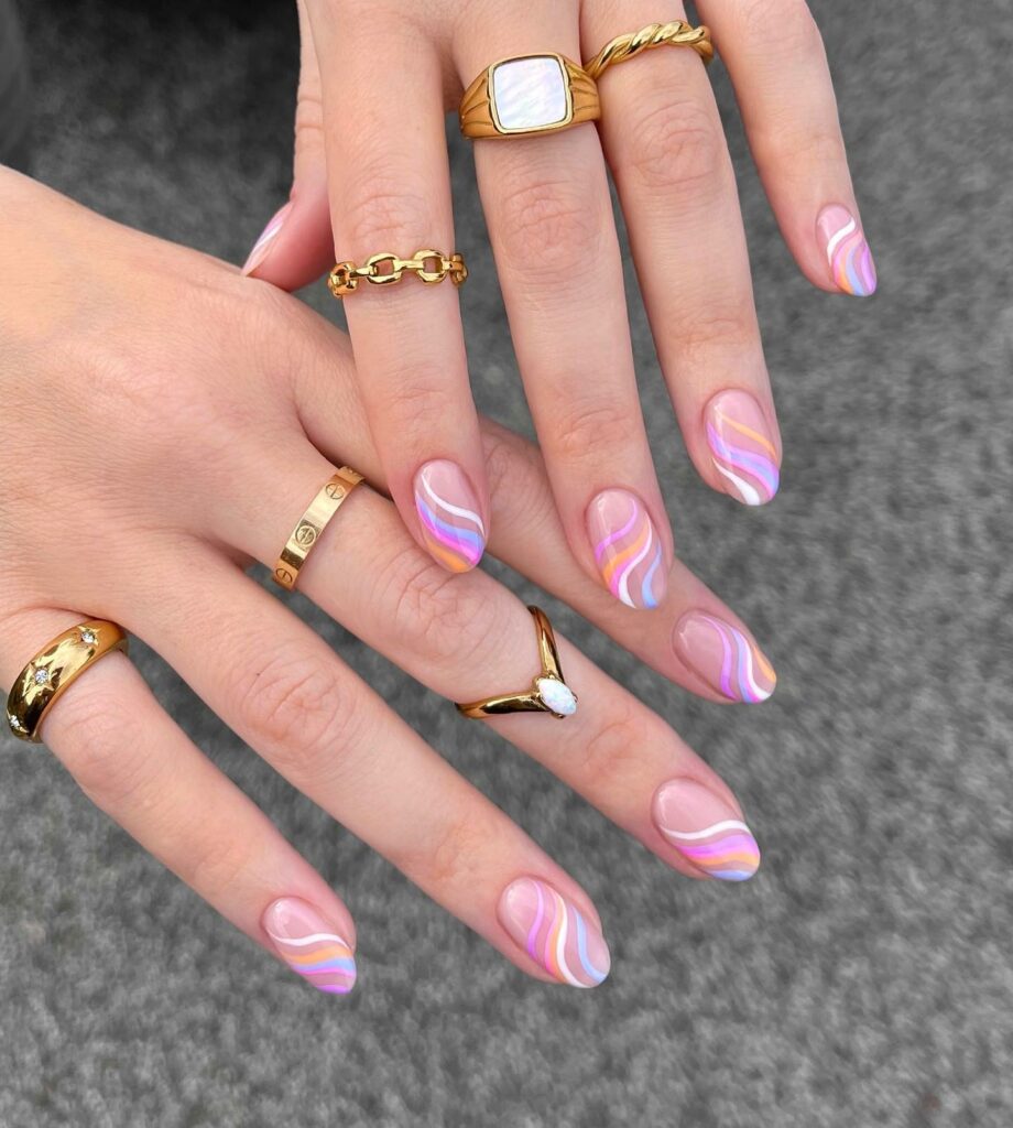 Get Creative with 39 Cute Short Nails Designs for 2024 35 Pastel Swirly Art Nails