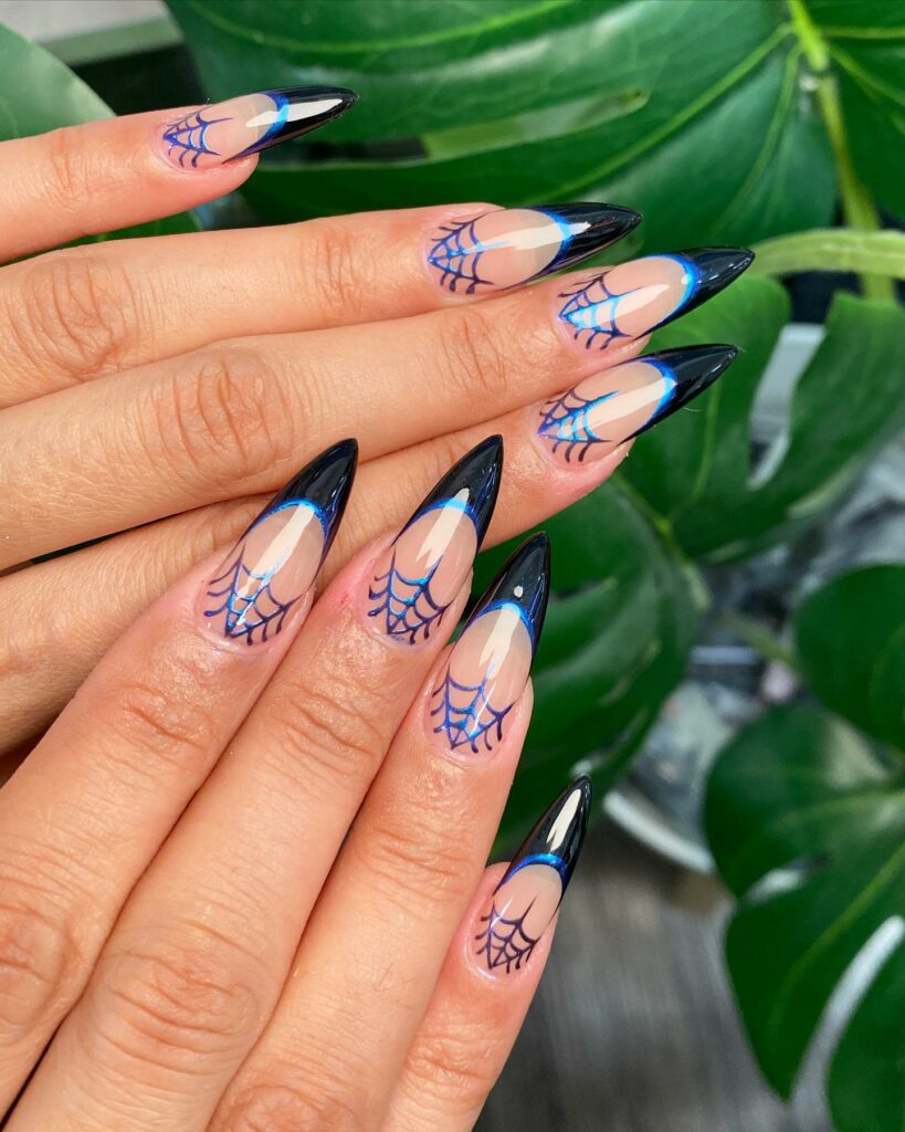 55 Latest Spider Web Nail Designs To Try In 2024! 57 Pastels and Glitter spider web nails