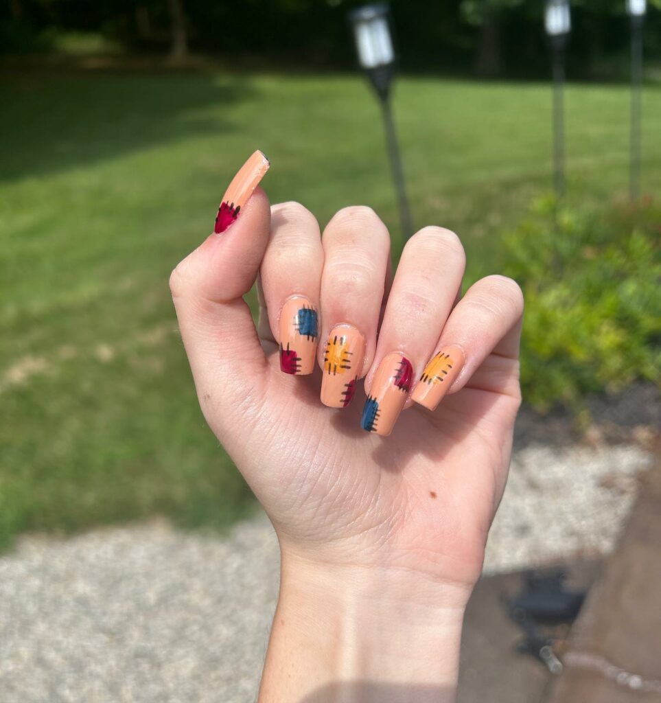 29 Vacation Nail Designs To Try In 2024 30 Patchwork Vacation Nails: A Quilt of Colors