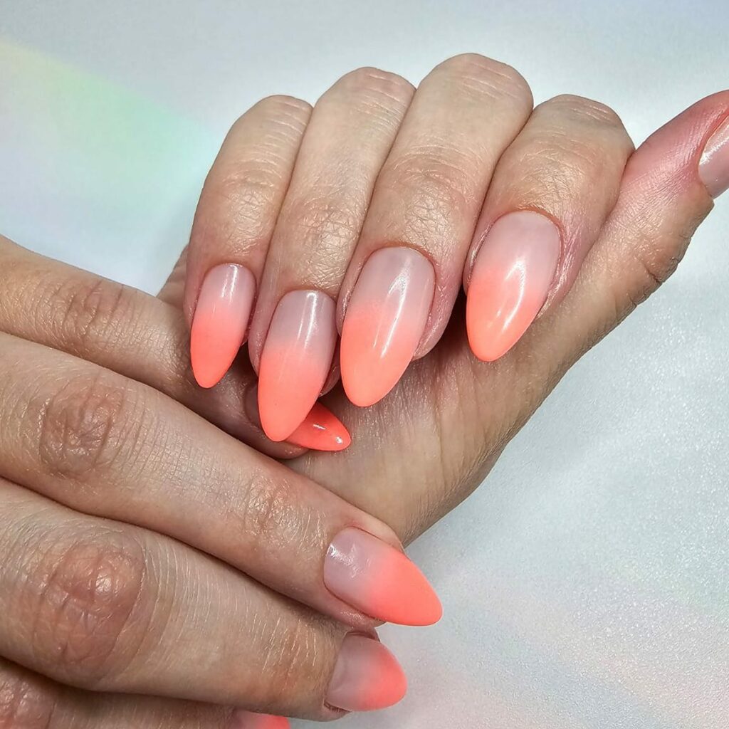 40 Latest Orange Nail Designs to Try in 2024 13 Peach Ombré Nails