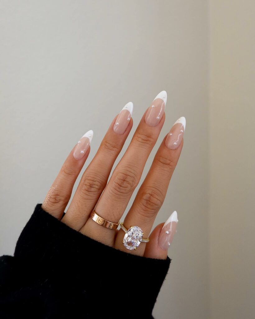 Elegant Pearl Nail Designs to Try in 2024 π 10 Pearl-Adorned French