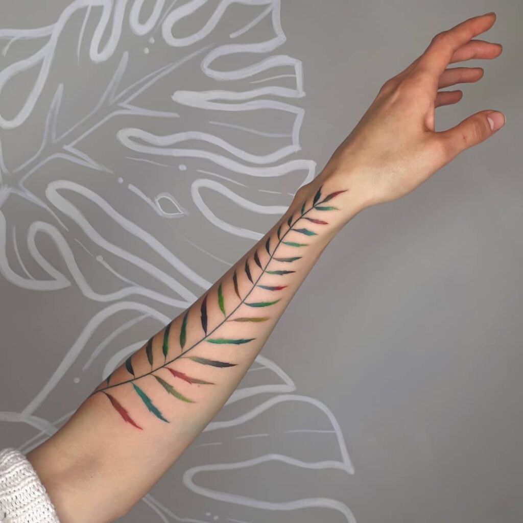 11+ No Outline Tattoo Ideas That Will Blow Your Mind! 14 Pepper Twig Arm Tattoo